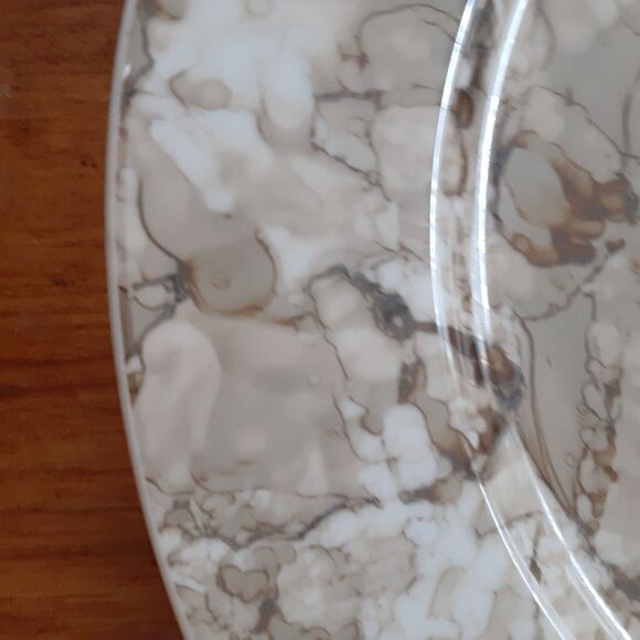 Georges Briard Marble Ware Brown 2 dinner plates 10 1/4" Mid-Century Modern - Picture 2 of 4